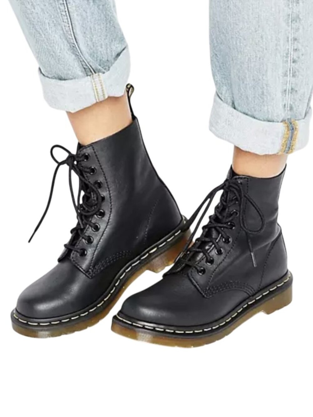 Dr Martens 1460 Pascal Leather Lace Up Ankle Boots 6 Air Wait Soles Bouncing